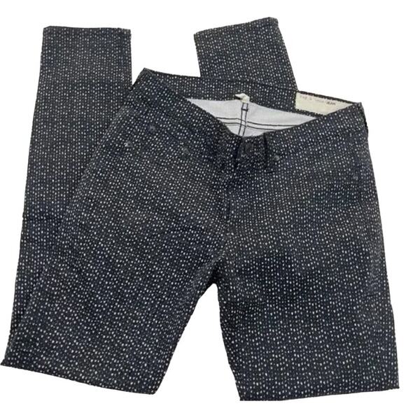 Rag & Bone Black White Printed Beachwood Legging Stretch Skinny Jeans Size 24 - Picture 2 of 13